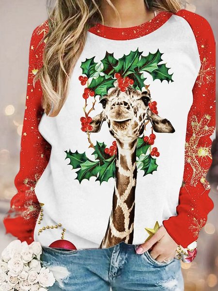 

Casual Crew Neck Geometric Christmas Sweatshirts, Red, Sweatshirts & Hoodies