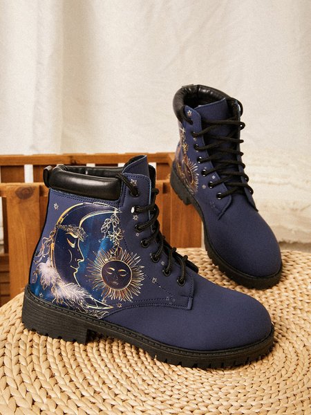

Sun Moon God Art Graphics Outdoor Hiking Boots, As picture, Boots