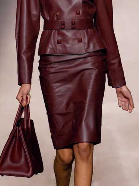 

Urban Plain Regular Fit Skirt, Wine red, Skirts