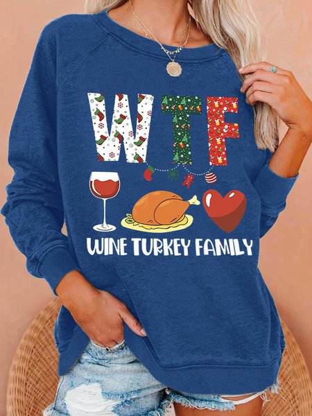 

WTF Wine Turkey Family Women's Sweatshirt, Deep blue, Hoodies&Sweatshirts