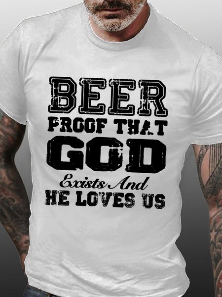 

Lilicloth X Herbert Beer Proof that God Exists And He Loves Us Men's T-Shirt, White, T-shirts