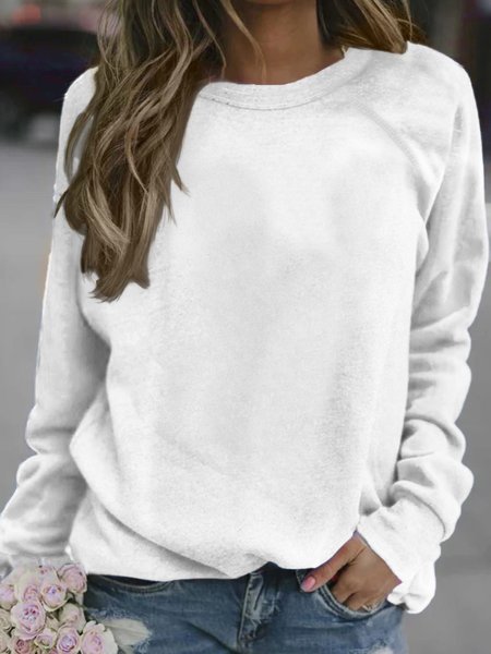 Casual Women's Sweatshirt, White, Hoodies&Sweatshirts