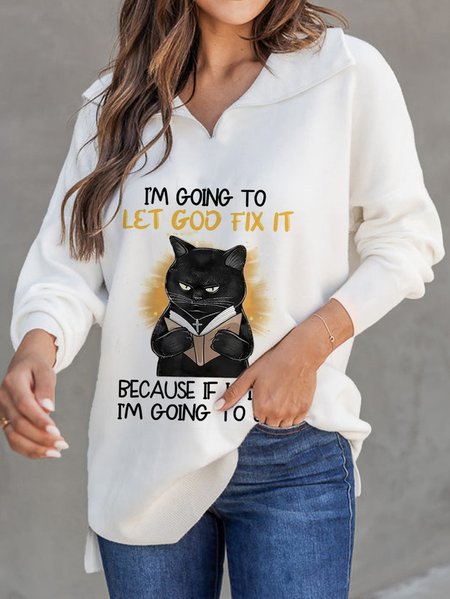 

Regular Fit Shawl Collar Casual Sweatshirts, White, Sweatshirts & Hoodies