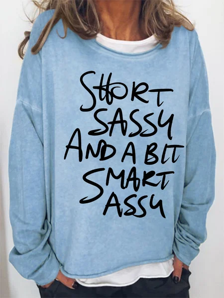 

Women Funny Short Sassy Loose Sweatshirt, Light blue, Hoodies&Sweatshirts