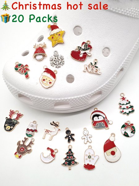 

Christmas Crocs DIY Shoe Buckle 20 Piece Set, As picture, Women Shoes