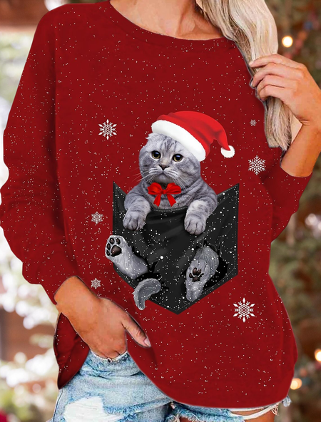 

Animal Christmas Holiday Crew Neck Sweatshirt, Red, Sweatshirts & Hoodies
