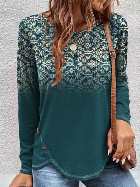 

Crew Neck Casual Regular Fit T-Shirt, Green, T-Shirts
