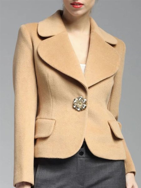 

Long sleeve Natural Regular Casual Blazer, Camel, Blazers