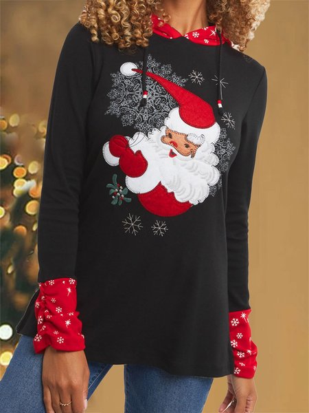 

Casual Cotton-Blend Hoodie Sweatshirt, Black, Hoodies & Sweatshirts