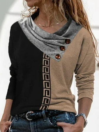 

Geometric Regular Fit Casual T-Shirt, Multicolor, T-Shirts