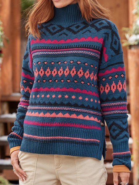 

Loose Yarn/Wool Yarn Ethnic Sweater, Multicolor, Sweaters