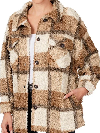 

Casual Plaid Shacket, Multicolor, Jackets