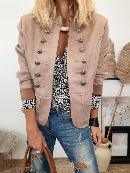 

Double-breasted Suede Coat, Light khaki, Jackets