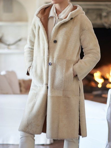 

Urban Hoodie Plain Teddy Jacket, White, Coats