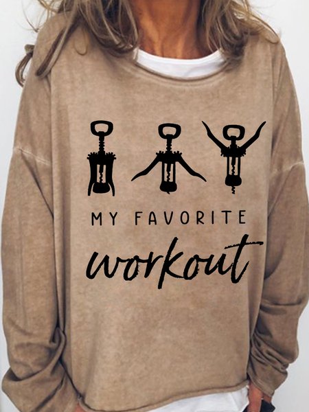 

My Favorite Workout Women's Sweatshirt, Light brown, Hoodies&Sweatshirts
