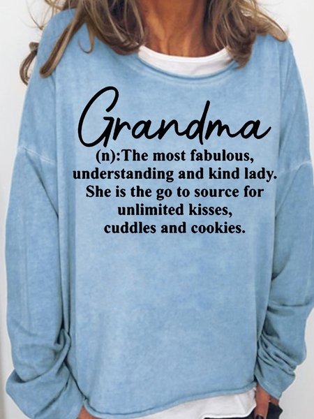 

Womens Grandma Gift Holiday Casual Sweatshirt, Light blue, Hoodies&Sweatshirts