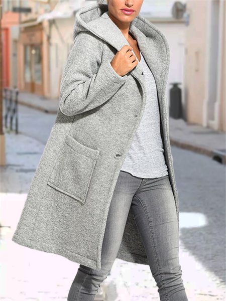 

Casual Plain Other Coat, Gray, Outerwear