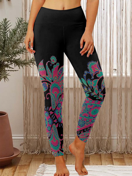 

Lilicloth x Iqs Floral Print Women's Tummy Control Legging, As picture, Leggings