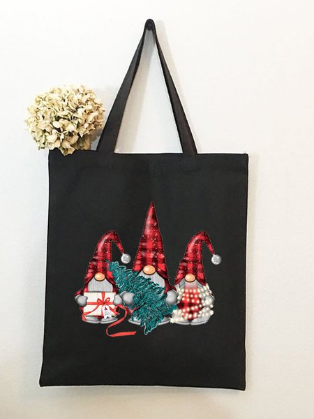 

Christmas Goblin Graphic Shopping Tote Bag, Black, Bags