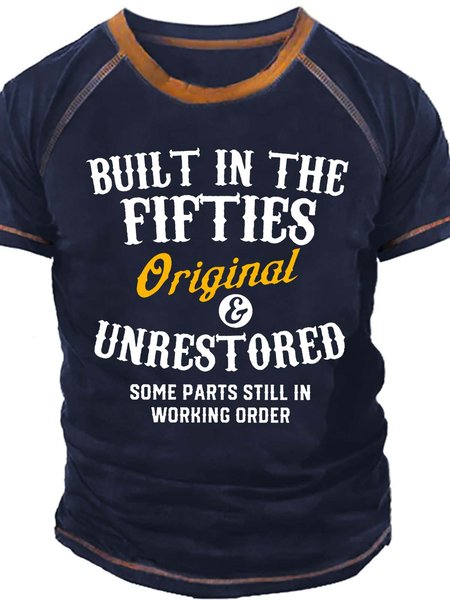 

Men' Printed Casual T-Shirt With Fifties, Deep blue, T-shirts