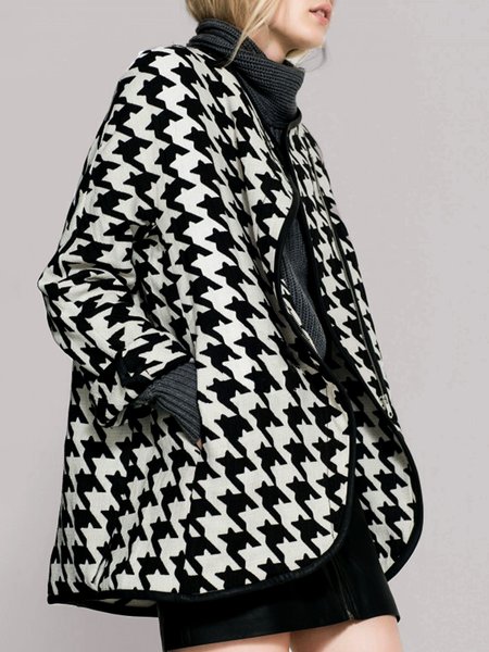 

Long sleeve Urban Loose Crew Neck Jacket, Black-white, Jackets