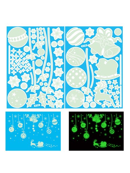 

Christmas Static Glow Stickers Party Window Decorations, Color2, Home Decor