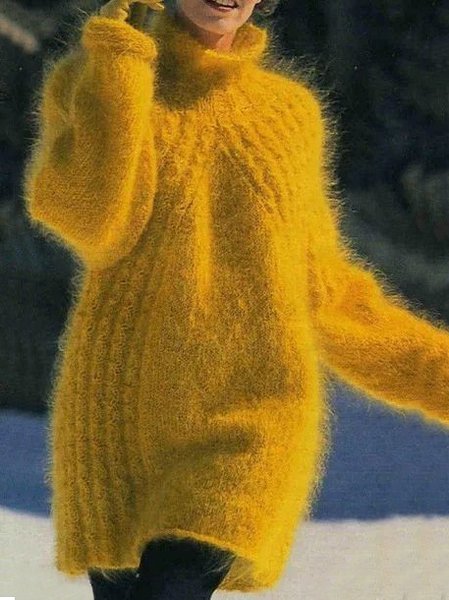 

Crew Neck Regular Fit Vintage Dress, Yellow, Dresses