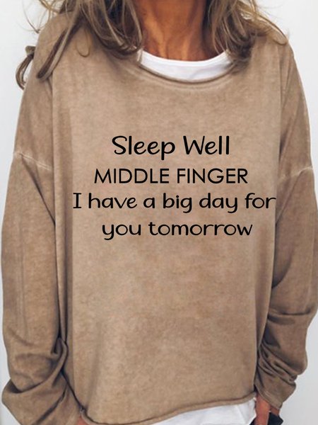 

Lilicloth X Paula Sleep Well Middle Finger I Have A Big Day For You Tomorrow Women's Sweatshirt, Light brown, Hoodies&Sweatshirts