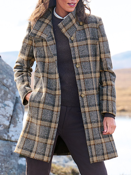 

Cotton-Blend Loose Overcoat, Multicolor, Outerwear