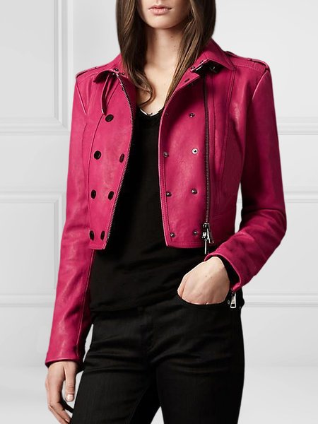 

Urban Regular Fit Plain Crop Jacket, Red, Jackets
