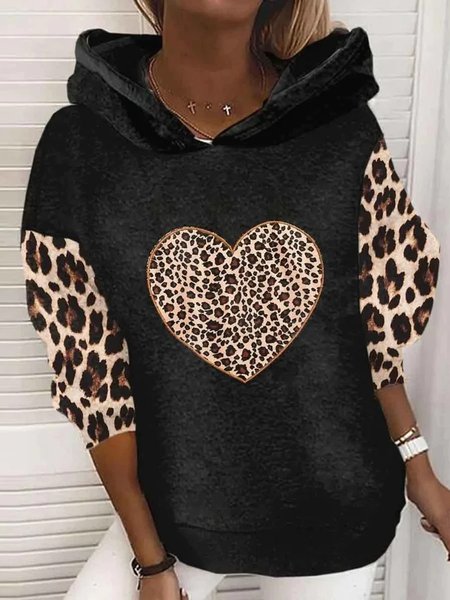 

Casual Color Block Hoodie Sweatshirt, Black, Sweatshirts & Hoodies