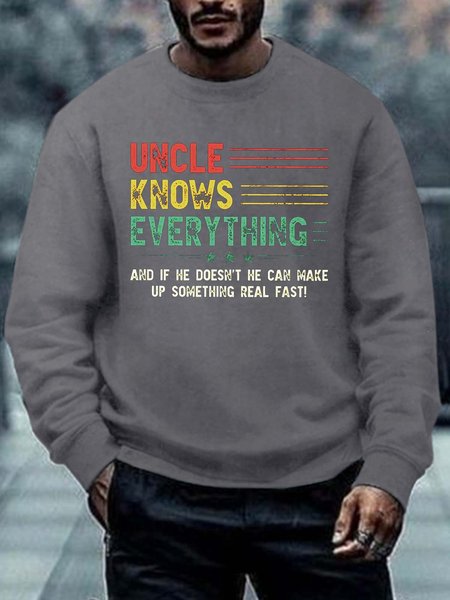

Men Uncle Knows Everything Casual Sweatshirt, Deep gray, Hoodies&Sweatshirts