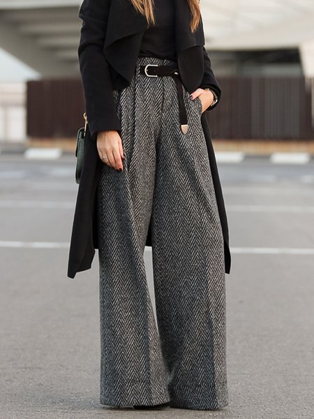

Stylewe Striped Wide leg pants H-Line Fashion Pant, Deep gray, Pants