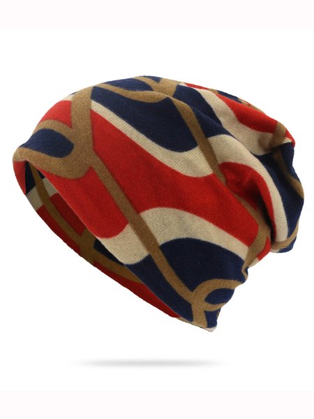 

Striped Boho All Over Print Beanie Hat, Color1, Hats