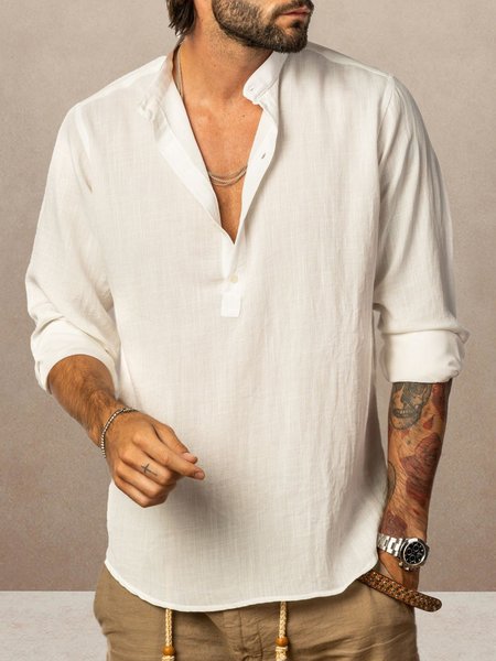 

Cotton Long Sleeve Shirt, White, Long Sleeve Shirts