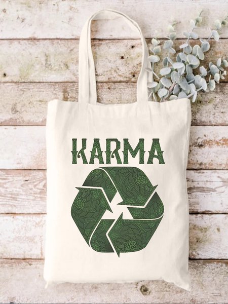 

Karma Faith Graphic Shopping Tote, White, Bags