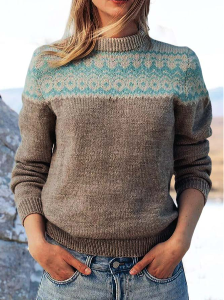 

Casual Ethnic Half Turtleneck Regular Fit Sweater, Khaki, Sweaters