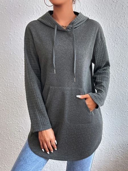 

Casual Plain Hoodie Sweatshirt, Gray, Sweatshirts & Hoodies