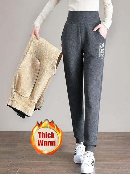 

Casual Text Letters Loose Sweatpant, Gray, Pants