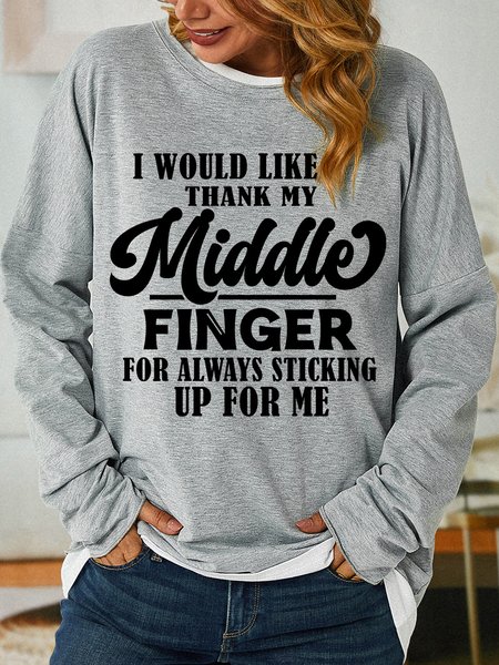 

Lilicloth X Paula I Would Like Too Thank My Middle Finger Women's Sweatshirt, Light gray, Hoodies&Sweatshirts