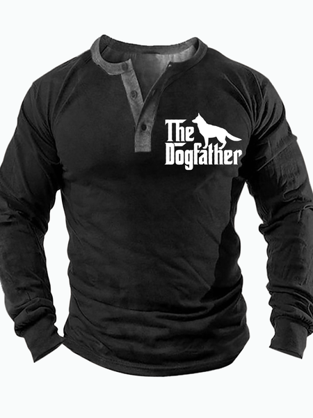 

Men The DogFather Animal Half Open Collar Sweatshirt, Black, Hoodies&Sweatshirts