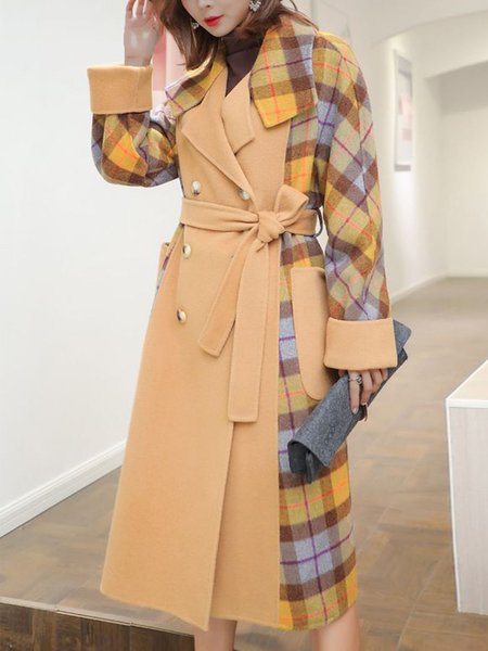 

Long sleeve Simple Shawl Collar Overcoat, Multicolor, Coats