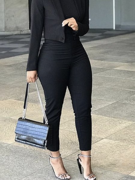

Plain Urban Tight Fashion Pants, Black, Pants