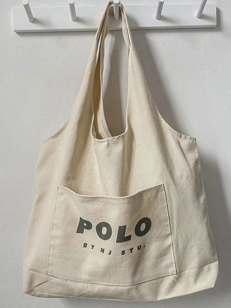 

Polo Text Letter Supermarket Shopping Tote Bag, One-size, Bags