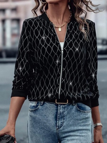 

Zip Up Bomber Jacket, Black, Jackets