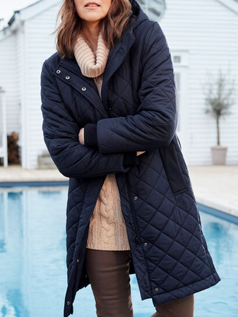 

The Long Padded Overcoat, Navy blue, Outerwear