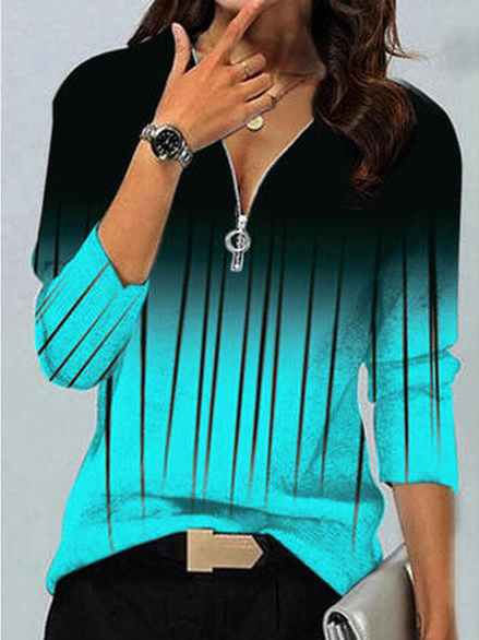 

V Neck Ombre Regular Fit T-Shirt, Green, T-Shirts