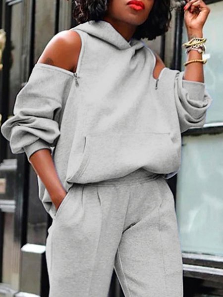 

Urban Casual Loose Long Sleeve Zipper Sweatshirt Hoodie, Gray, Hoodies and Sweatshirts