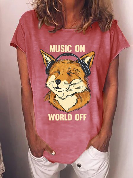 

Lilicloth X Jessanjony Music On World Off Women's T-Shirt, Red, T-shirts