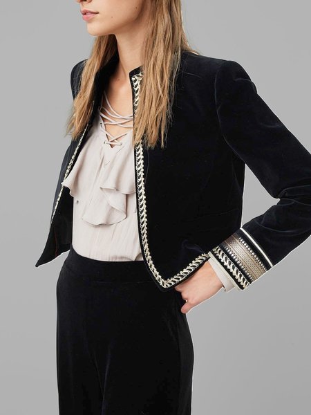 

Crew Neck Regular Fit Plain Jacket, Black, Jackets